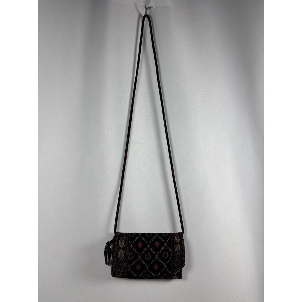 VERA BRADLEY INDIANA ELITE LAUREL CROSSBODY BAG "BLACK" PATTERN RETIRED RARE